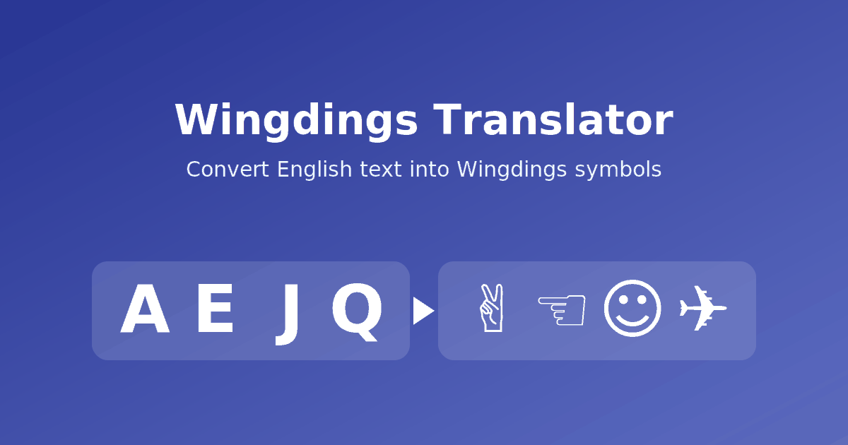 Wingdings translator converting English letters into symbols